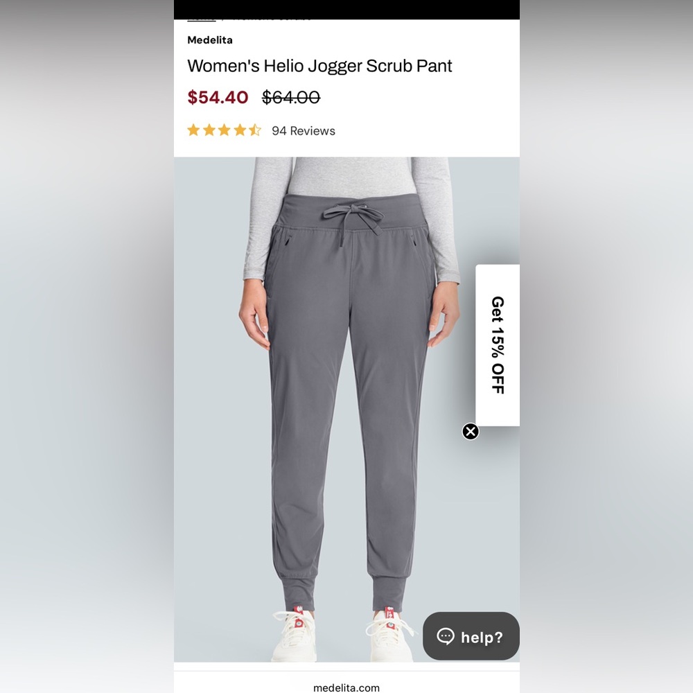 Women's black Medelita scrub joggers